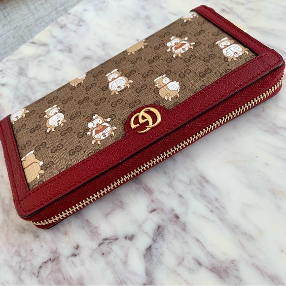 [🌟PRICE FIRM] Gucci x Doraemon Logo Monogram Mini GG Supreme Long Zip Wallet - Picture 6 of 12
